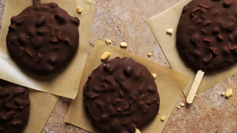 Chocolate Peanut Butter Frozen Yogurt Bars