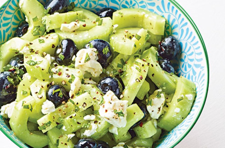 Cucumber & Blueberry Salad with Feta